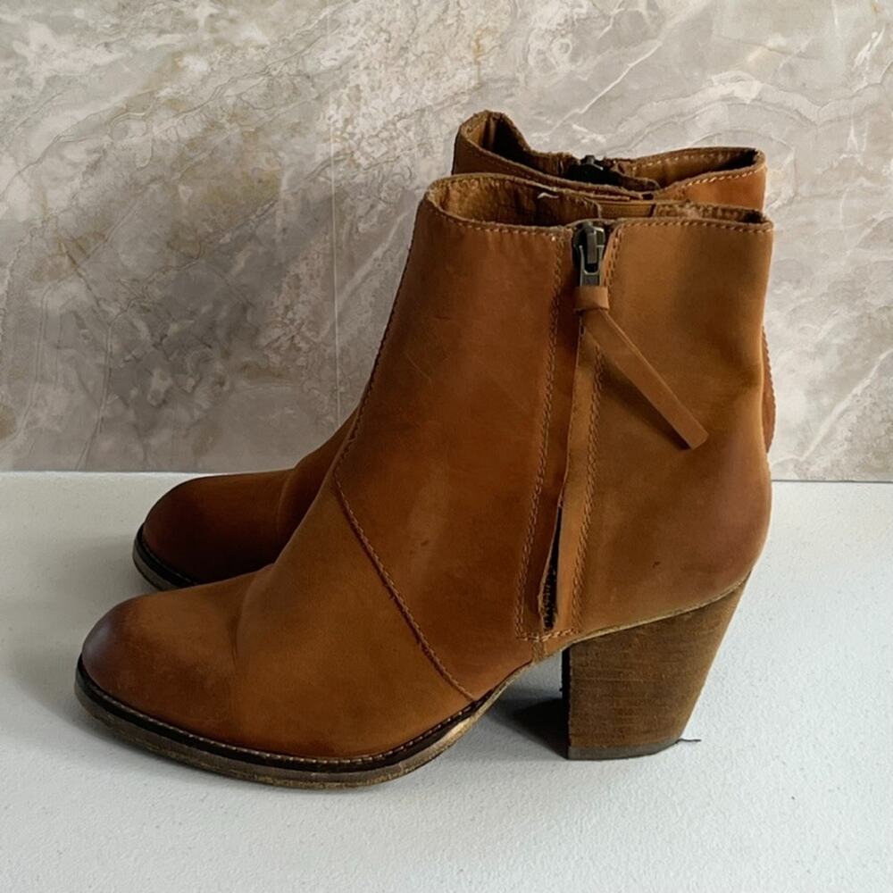 Steven Paradoxx Boots Women's Size 10 Brown Matte Leather Zip Ankle Booties - Picture 3 of 13